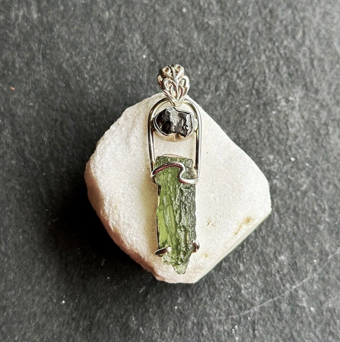 Natural moldavite meteorite - moldavite,